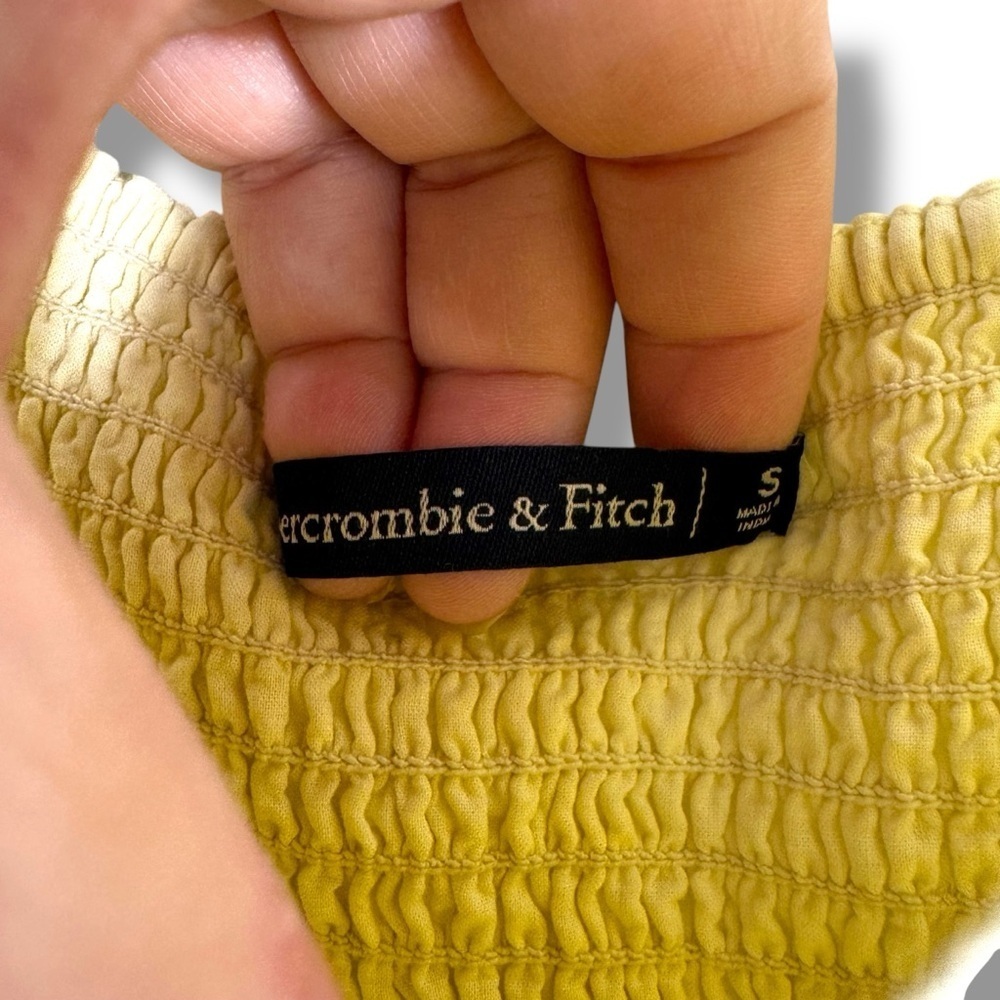 4 for $40 SALE! Abercrombie & Fitch Knot-Front Dress, Pale Yellow, Size Small - Picture 8 of 14